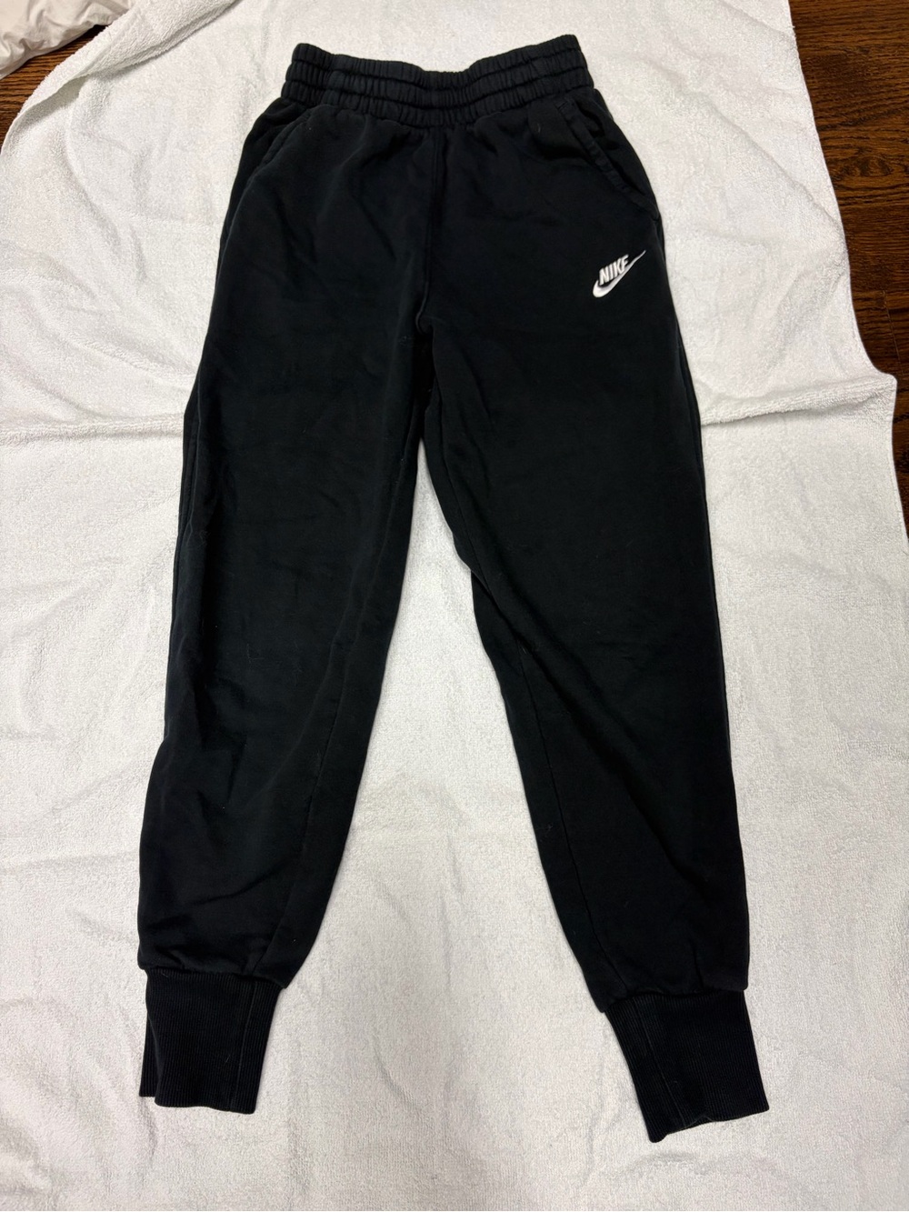 Nike Black Joggers with White Swoosh for Kids